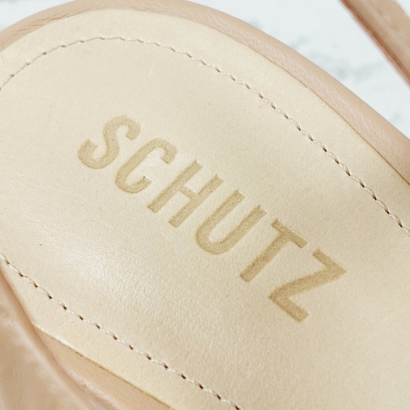 New Schutz Kelsie Beige Leather Strappy Platform Sandals W890 - Picture 10 of 12